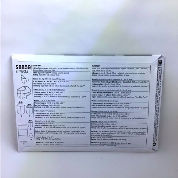 SIMPLICITY PATTERN 8859 - Organizers - Picture 5 of 6